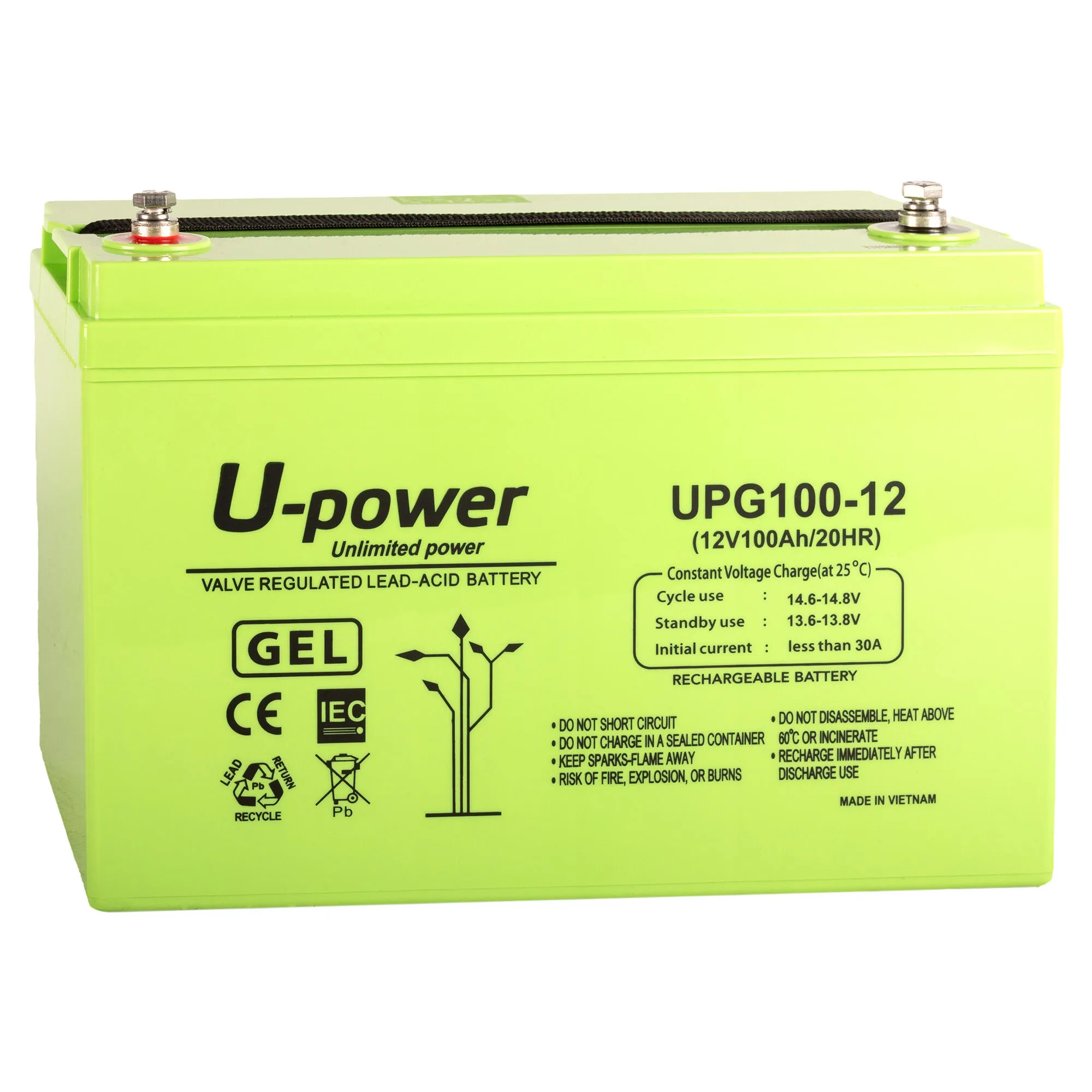 BATERIA GEL CARBON UP SERIES 12V 100MAH TERMINALES M6
